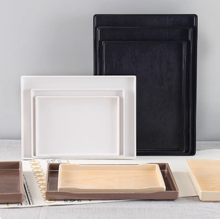 Plastic Rectangular Tray Commercial Hotel Room Water Cup Tea Tray melamine BBQ Sushi Long Plate
