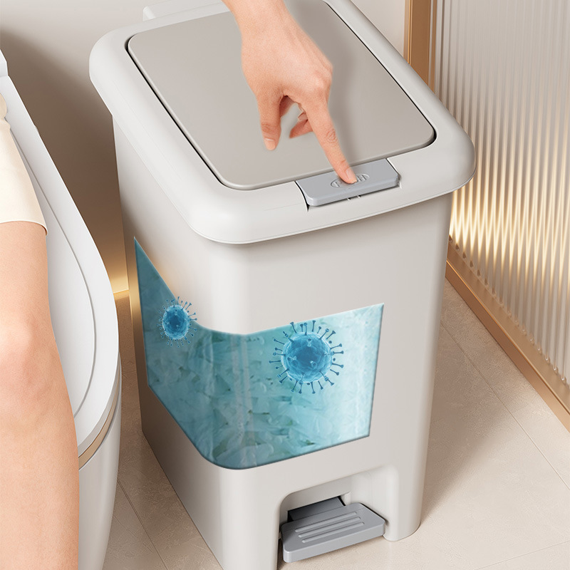 Basura doméstica pie prensa doble abierto cocina de gran capacidad con cubierta inodoro sala de estar dormitorio inodoro cesta