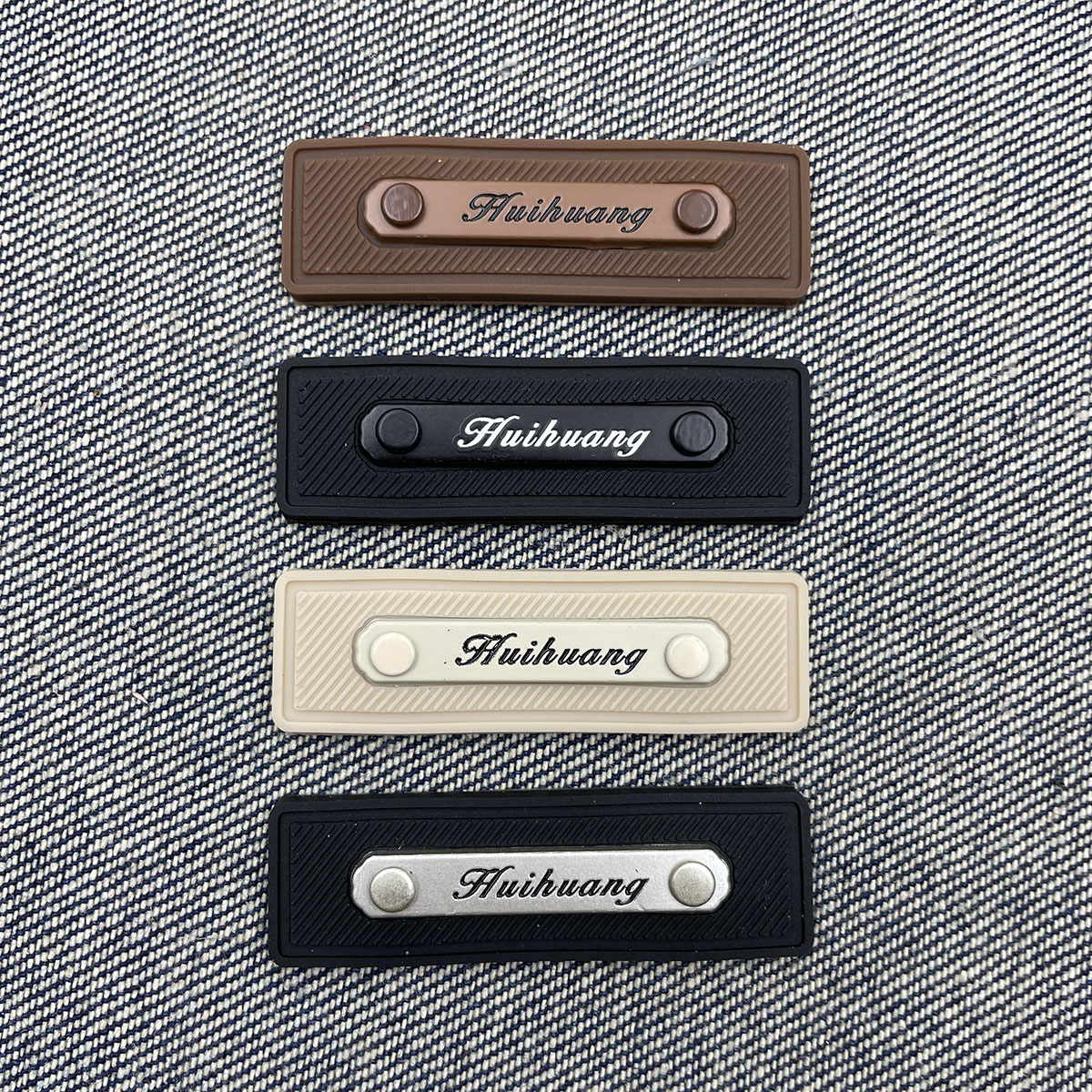 Pvc Round Rivet Metal Decorative Label Trendy Brand English Pet Backpack Clothing Accessory Double-Layer Label
