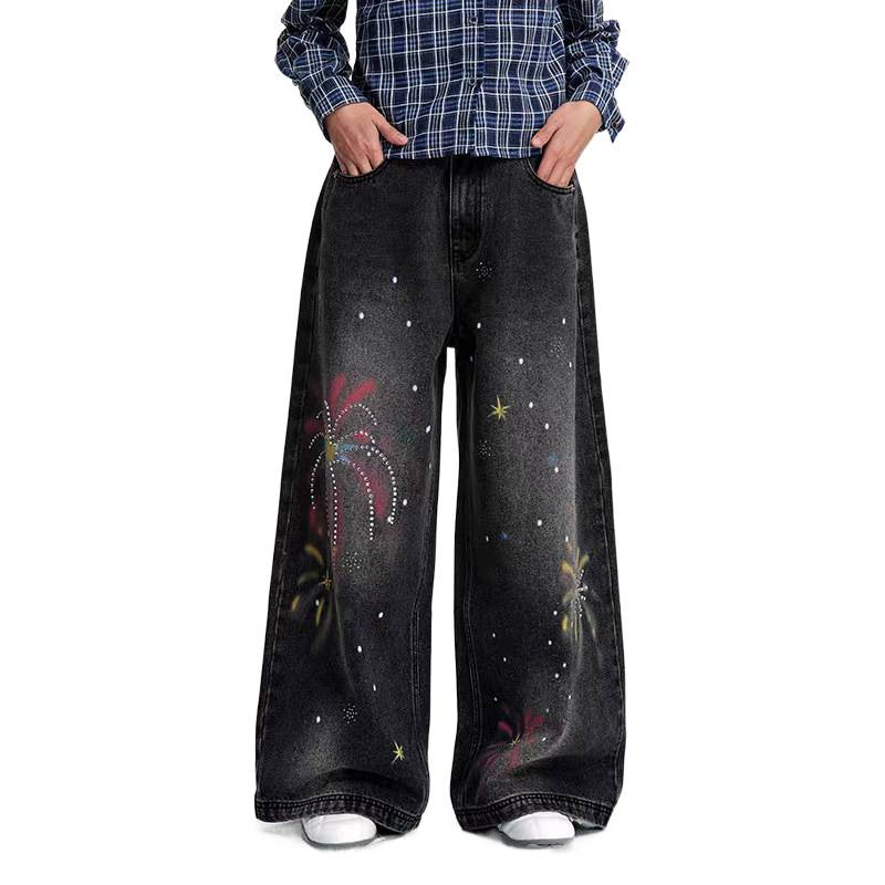 Men's Stylish Simple Harajuku Style Trendy Fashionable Versatile Jeans Denim Clothing_viptrois.com