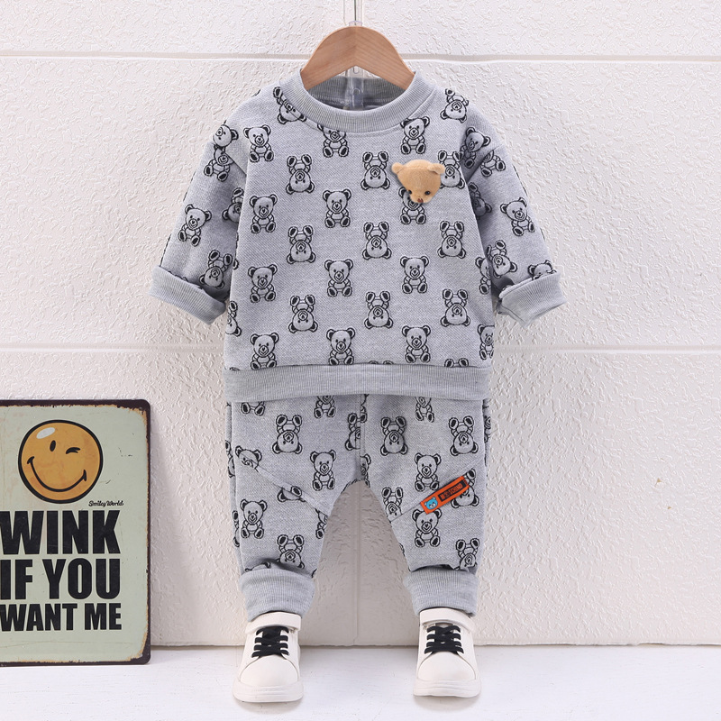 Children's clothing Children fashion Long sleeve motion suit 2022 Autumn new pattern T-shirts Cartoon printing Two piece set