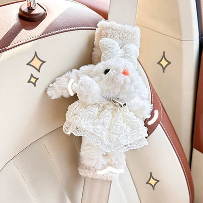 Plush Rabbit Shoulder Padel Creative | Seat belt shoulder pad