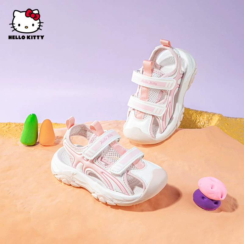 Hello Kitty, летняя детская сумка, нескользящая обувь для пляжа, спортивные сандалии, мягкая подошва