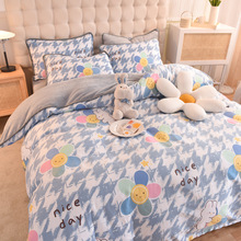 新款加厚保暖棉加绒全棉加法兰绒系列家用学生宿舍是床品套件