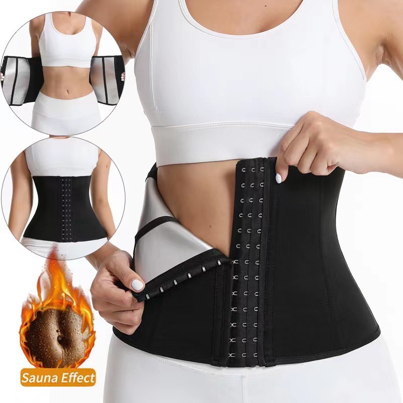 Sweat Belt, Abdominal Belt, Shaping Belt, Fitness Sauna Sweat Belt, Four-Row Buckle Zipper Belt, Body Shaping Belt