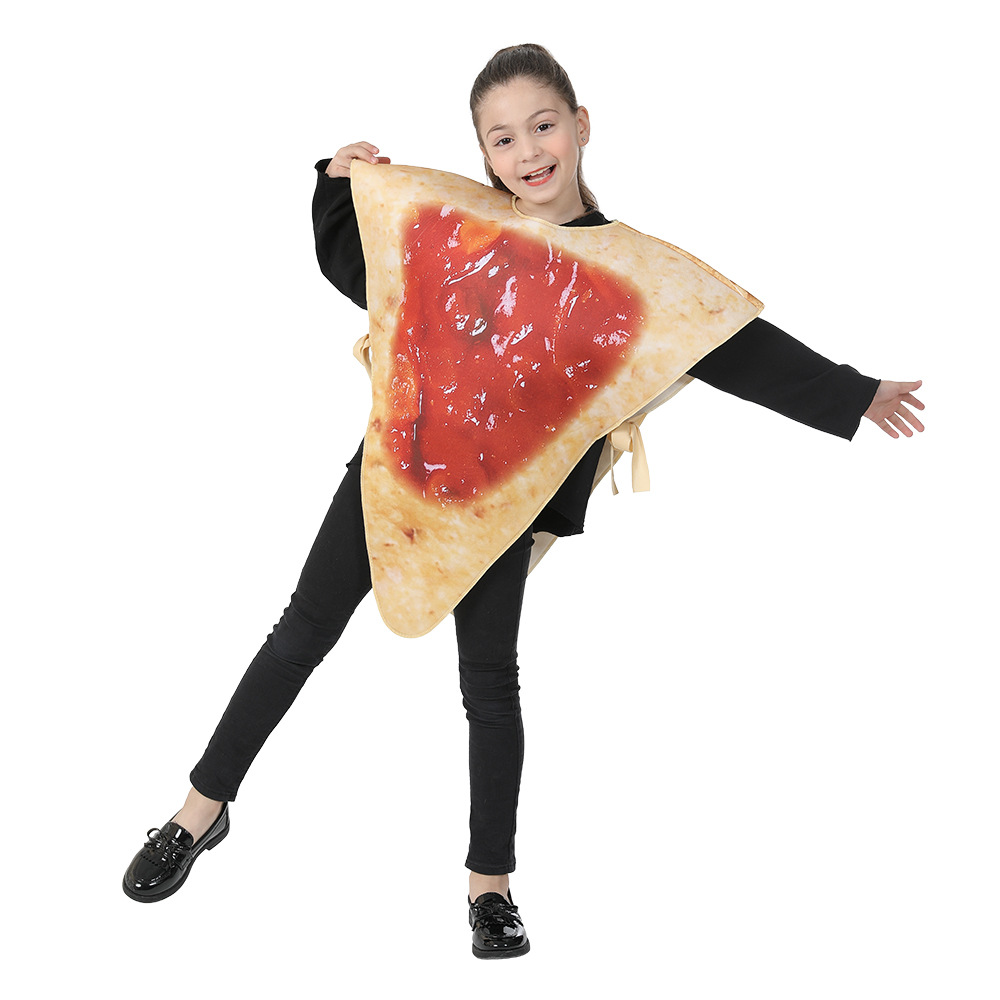 Ropa de rendimiento de alimentos de Halloween ropa de esponja compuesta ropa de rendimiento de ensalada de verduras pizza ropa de cosplay para niños