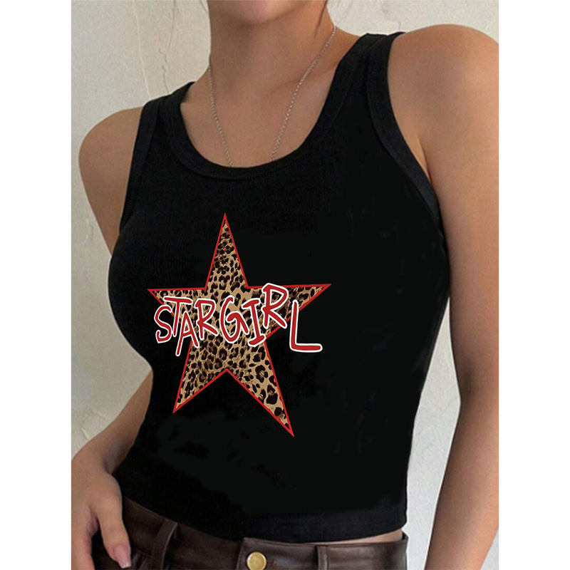 2025 New Summer INS Cross-border New Hot Gothic Style Printed Cropped Vest Top for Women