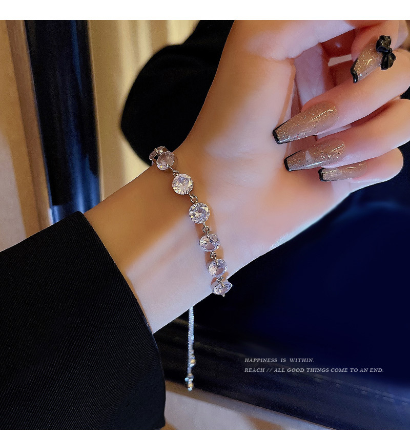 Luxurious Geometric Copper Bracelets Inlay Zircon Copper Bracelets