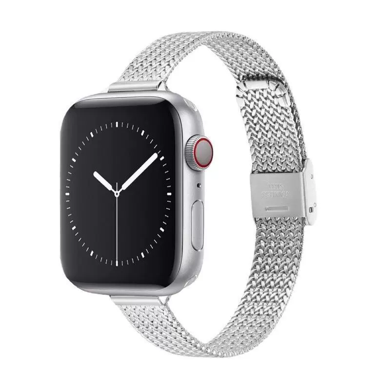 Подходит для Apple iwatch 1234567 поколения с тонким ремешком из пшеничного хлопка и металлическим ремешком с узором «ёлочка»