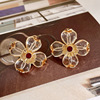 Three dimensional cute earrings from pearl, french style, flowered
