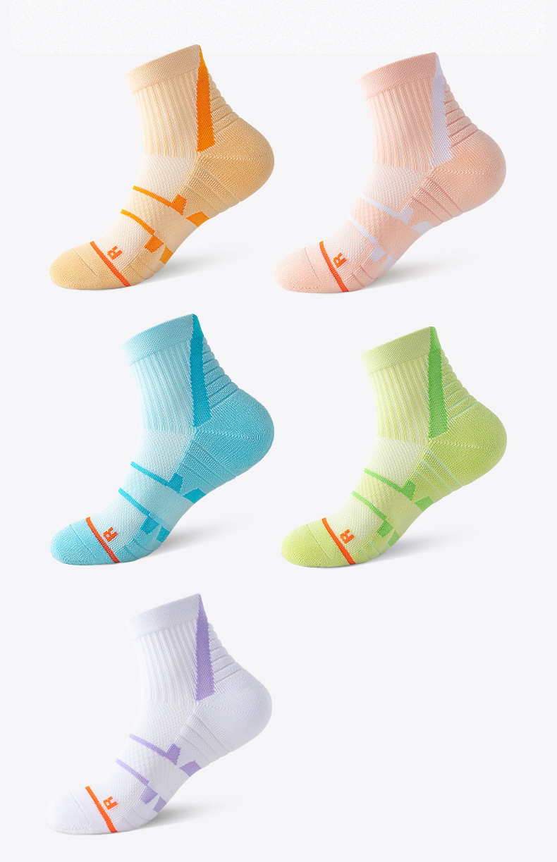 Mid Calf Sports Socks For Running And Badminton With Thick Sole_voghion.com