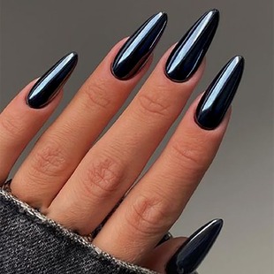 Wear nail European and American style electroplating fake nail black wearable removable patch nail nail nail piece finished product wholesale nail