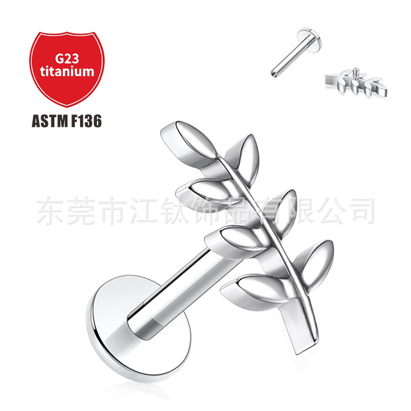 Pointed titanium steel lip stud product view