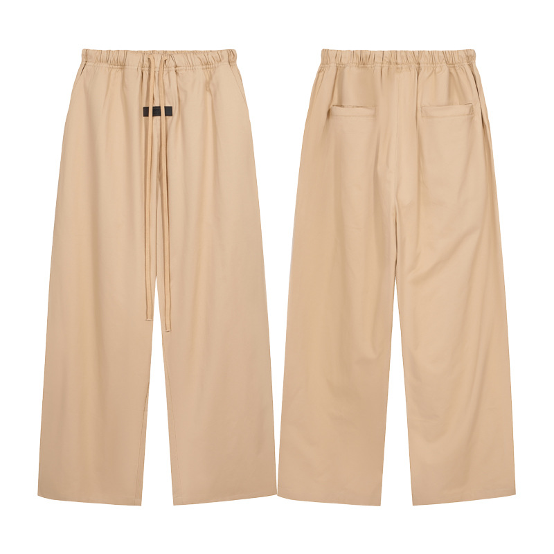 High Street doble línea ESSENTIALS FOG color sólido tejido de los hombres rectos sueltos pantalones casuales con cordón moda delgada