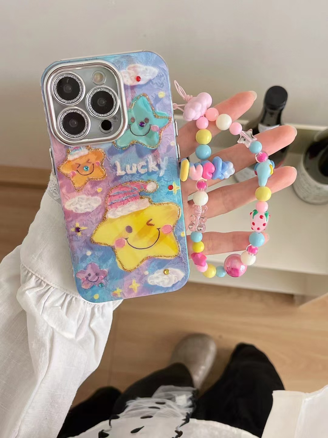 Ins estilo coreano lindo oso de línea para 15ProMax nuevo iPhone 14 Apple 13P funda para teléfono móvil 12 mujeres