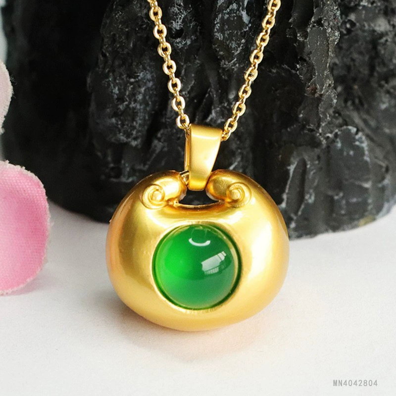 Военный ледяной зеленый агат, кулон, халцедон, кристалл, ожерелье, ретро ювелирная фабрика, оптовая продажа, дропшиппинг MN 4042804