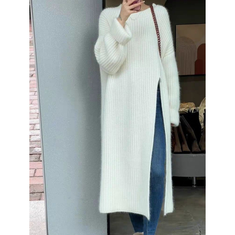 Tea in Tea Chic Unique Hepburn Small Fragrant Style Elegant Socialite Long Inner Knitted Sweater dress Women Tea in Tea Chic Unique Hepburn Small Fragrant Style Elegant Socialite Long Inner Knitted Sweater dress Women