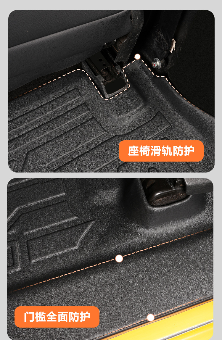 Suitable for Isuzu Ruimai, full coverage door sill interior decoration accessories, pickup truck modification TPE car floor mats