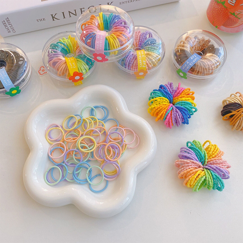 60 Pcs Pastel Color Kids Thumb Headbands Hair Ties without Damage for Hair, Korean Style Sweet Hair Bands for Babies