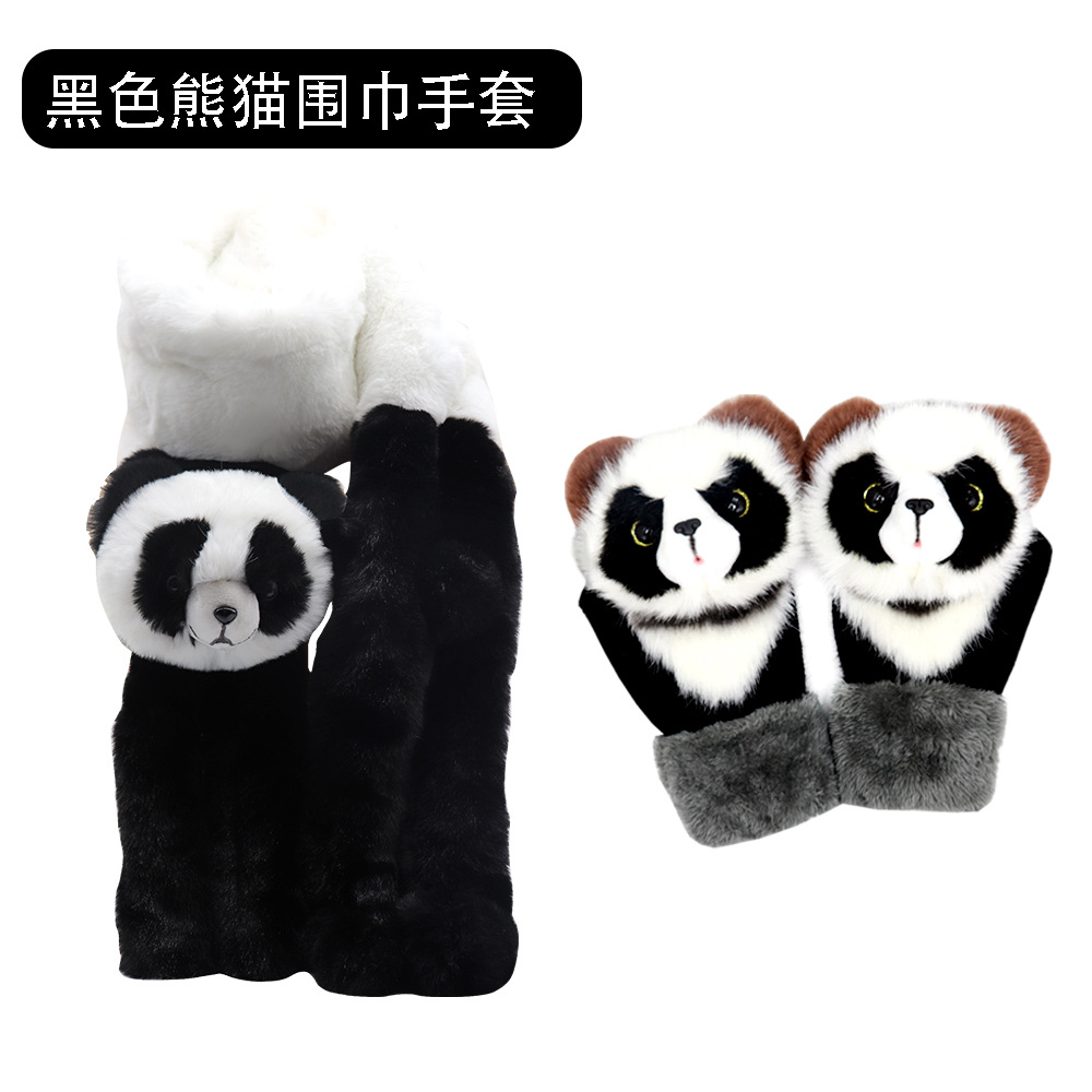 Fábrica de dibujos animados animal felpa guantes invierno cálido Dedo de piel de conejo de punto dama guantes lindos Comercio exterior al por mayor