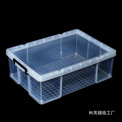 厚みのある透明なフラットベッド底収納ボックス長方形の短い雑貨衣類収納ボックス車の収納直接卸売