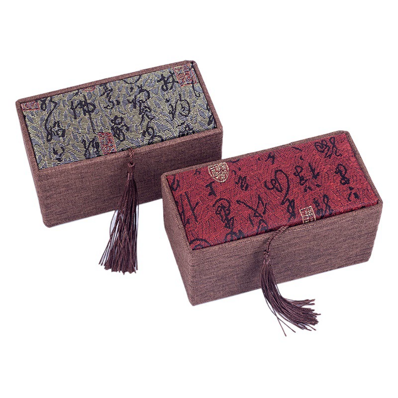 Wen Play ящик для хранения льна грецкого ореха льняная кисточка винтажная коробка для бусин Подарочная коробка для ювелирных изделий ручка