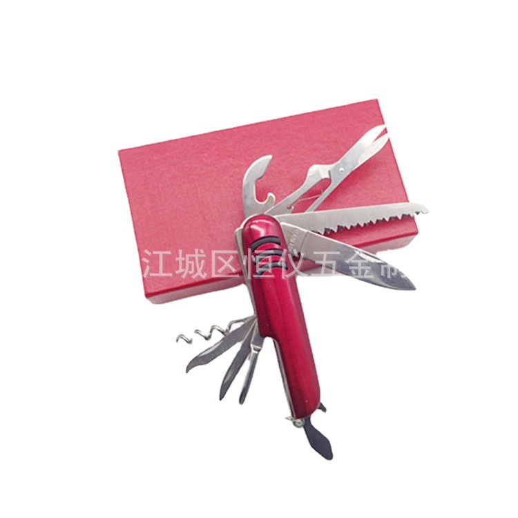 9开多功能小刀瑞士军刀 不锈钢多功能小刀 户外防身刀具 礼品小刀