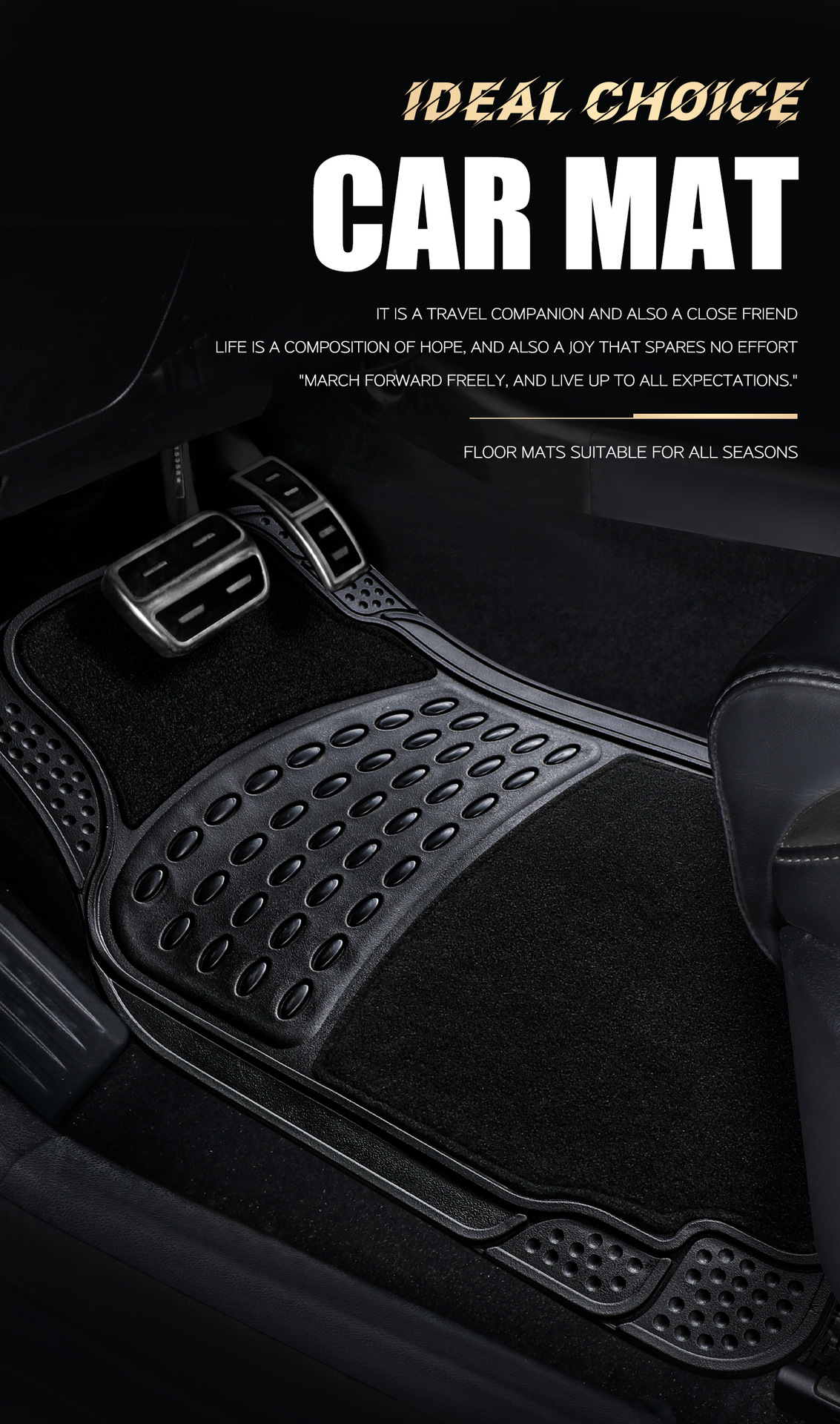 Car Floor Mats 4-Piece Set Pvc Waterproof Anti-Slip Universal Floor Mats Durable for All Seasons Export Wholesale Factory Direct Sales