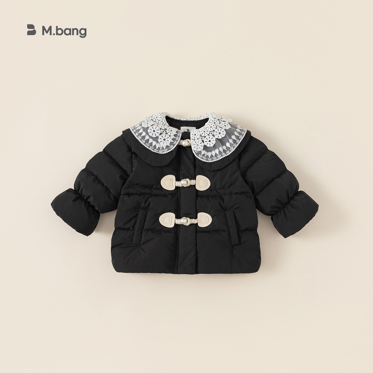 Youbao ropa para niños chaqueta de plumón para niños invierno niña cuello de muñeca de encaje dulce chaqueta de plumón cálido DY23149