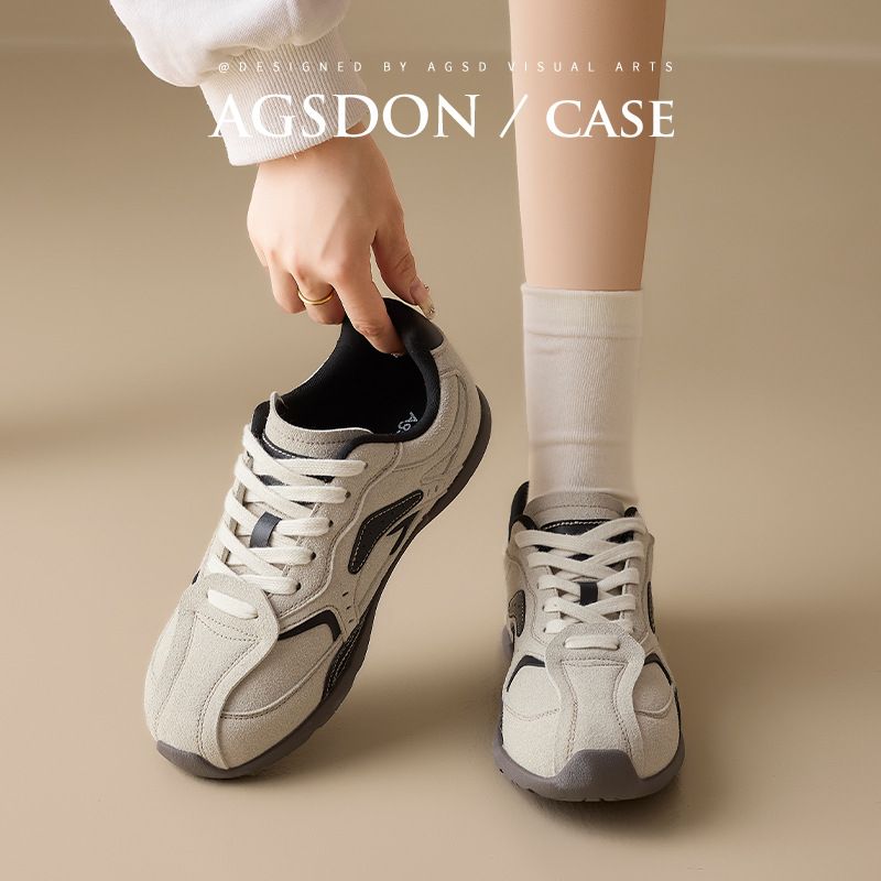 Augu Shi Deng retro zapatos de entrenamiento alemán para mujeres 2025 primavera nuevo ballet Gump zapatos deportivos casuales con suela gruesa