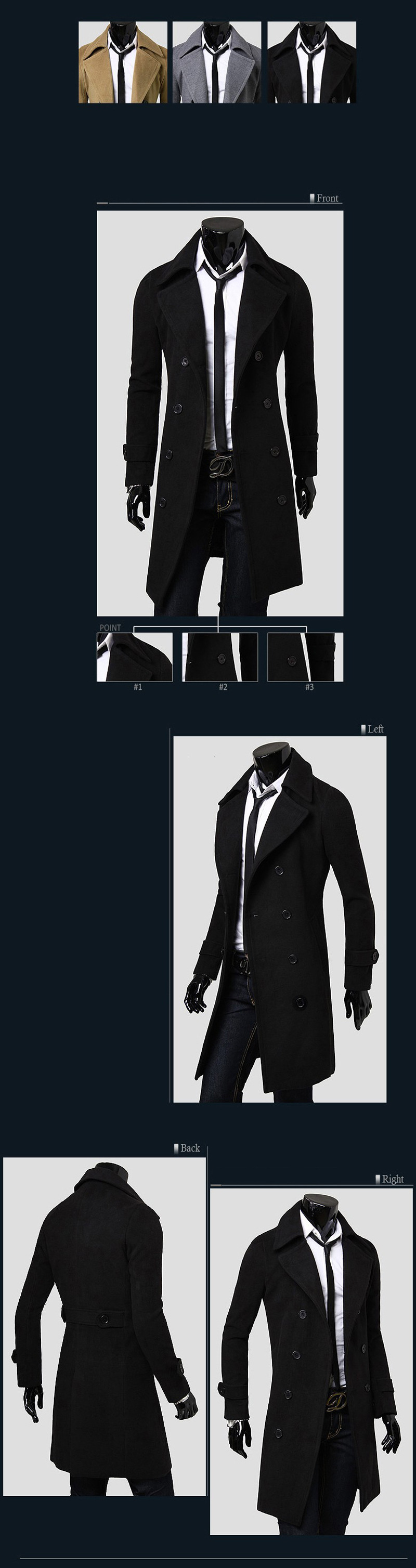 Men's Clothing men's autumn and winter men's mid length woolen coat fashion casual double breasted woolen coat_voghion.com