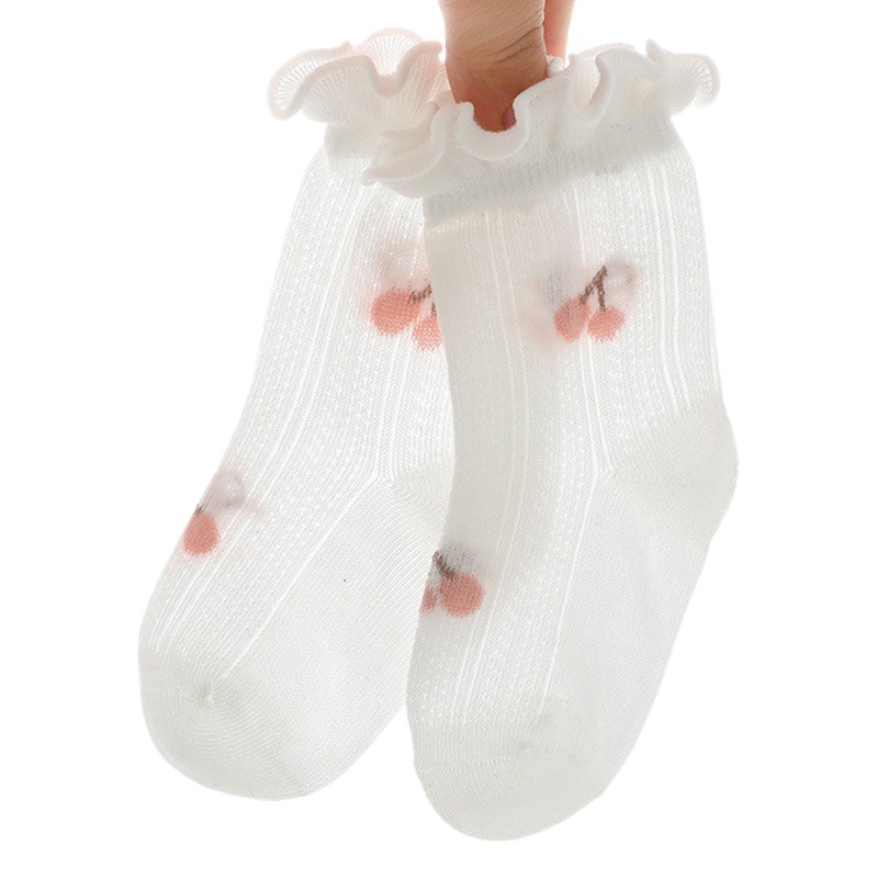 24 calcetines nuevos para bebé, calcetines de verano de malla fina para recién nacidos, calcetines de algodón peinado con diseño floral, calcetines ultrafinos para niñas