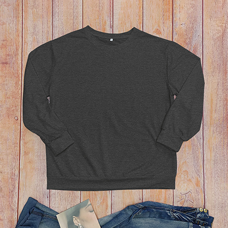 Felpa con cappuccio taglie forti autunno e inverno, da donna, girocollo, ampia, a maniche lunghe, stampa di Halloween_voghion.com