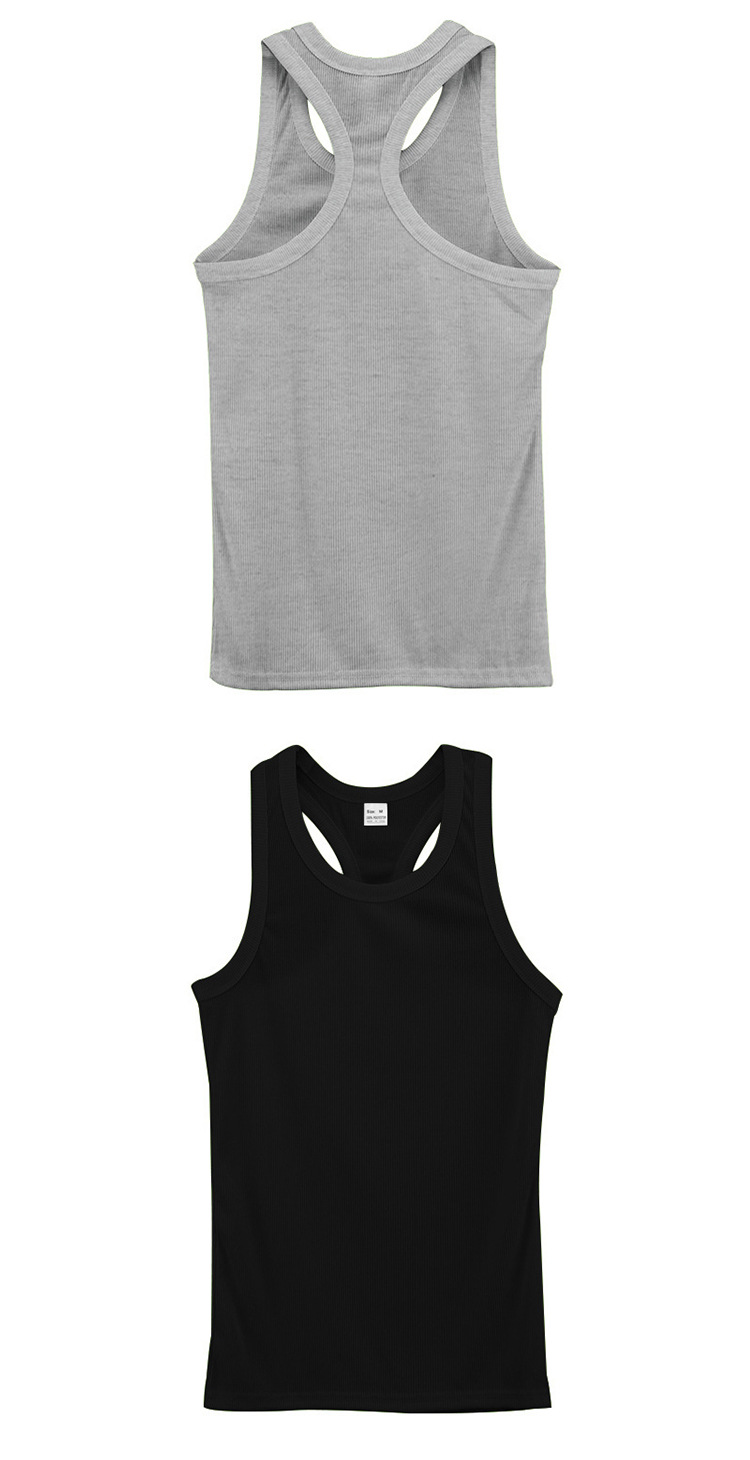 Men's Clothing Men's Slim Fit Ribbed Vest Style Casual Sports Base Layer Spring Summer For Formal & Casual Heavyweight Cotton_viptrois.com