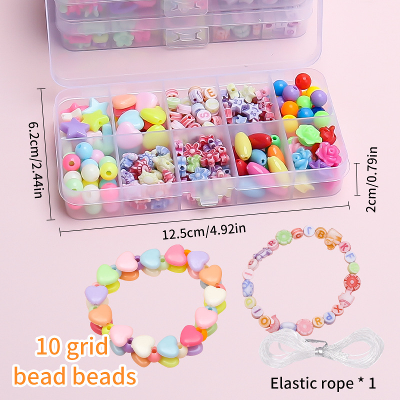 Fabricantes de juguetes de cuentas para niños pulseras diy paquete de material hecho a mano 10 cuentas caja de regalo al por mayor