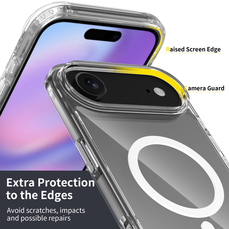 iPhone17ari 透明磁気電話ケース Apple 16 pro エアバッグ四隅落下防止 TPU 保護ケースに適しています。|undefined