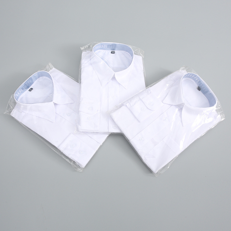 Camisa blanca para niños de embalaje fino Camisa blanca para niñas Estudiante uniforme escolar Camisa blanca para niños de manga larga