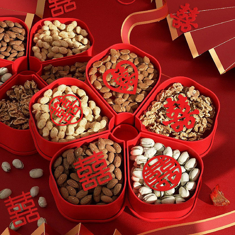 Wedding Hand Toss Small Lucky Characters Mini Fruit Basket Double Happiness Characters Wedding Room Decoration Toss Supplies Stairway Lucky Character Sticker