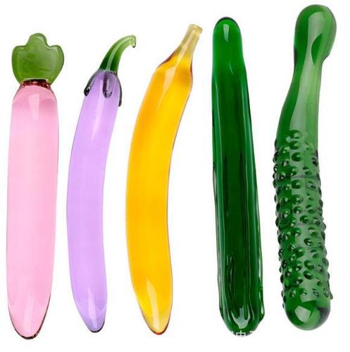 Glass cucumber for women, simulated crystal fruit, glass dildo for female masturbation, fun insertion dildo, foreign trade fire fun