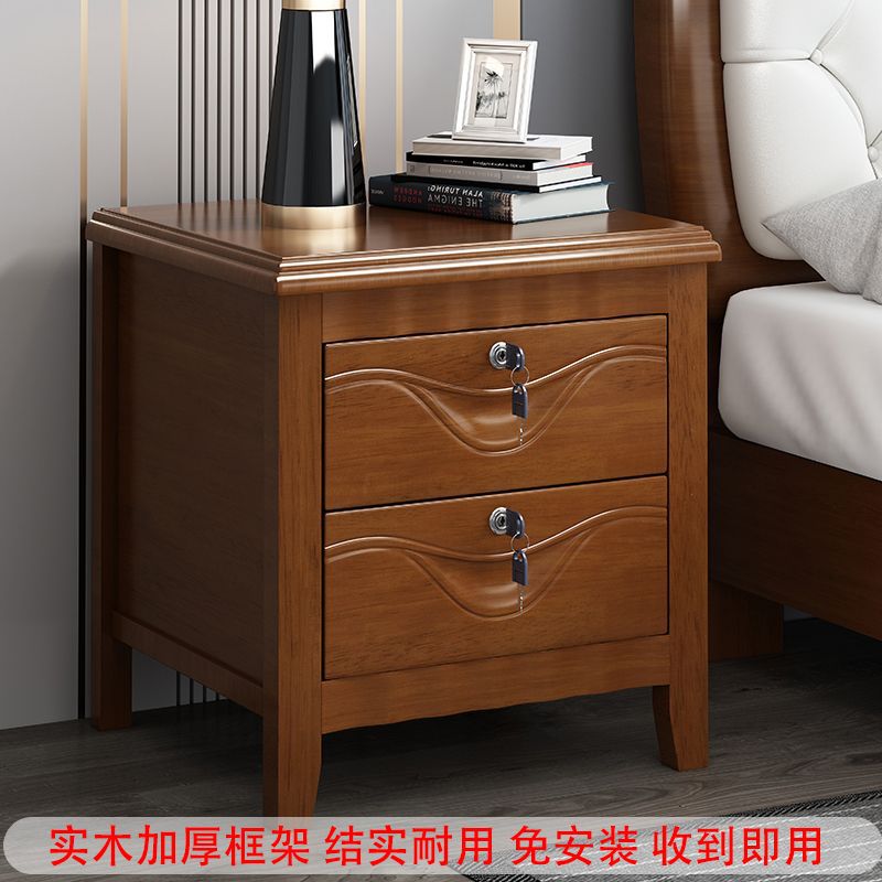 Bedside Table Made of Solid Wood for Bedroom, Simple and Small, New Style Home Furniture, Drawer-Type Storage Cabinet, Industrial Expert's Choice