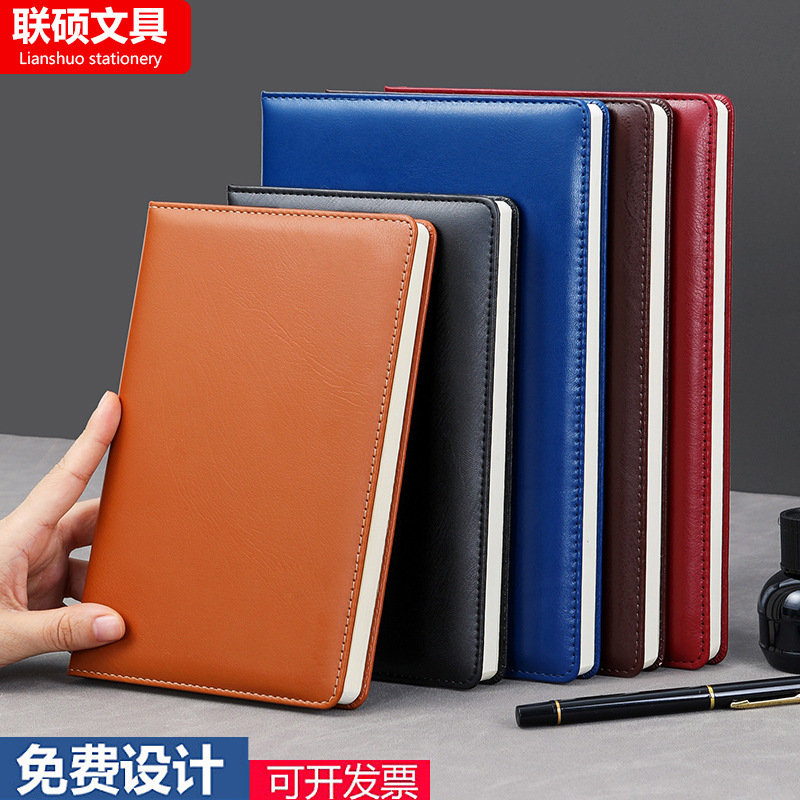 A5 business leather meeting notebook custom cover Logo classic pu notepad advertising gift box custom wholesale A5 business leather meeting notebook custom cover Logo classic pu notepad advertising gift box custom wholesale