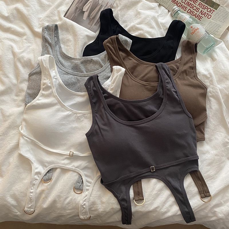 Girls' Summer New Irregular Short Tank Top, Korean Style Fashionable Children's Tight-fitting Inner Top Vest