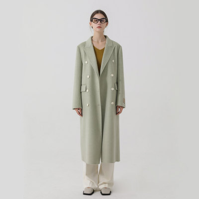 现货 2022年东大门韩剧女主冬季新款大衣双面呢宽松长款羊毛大衣