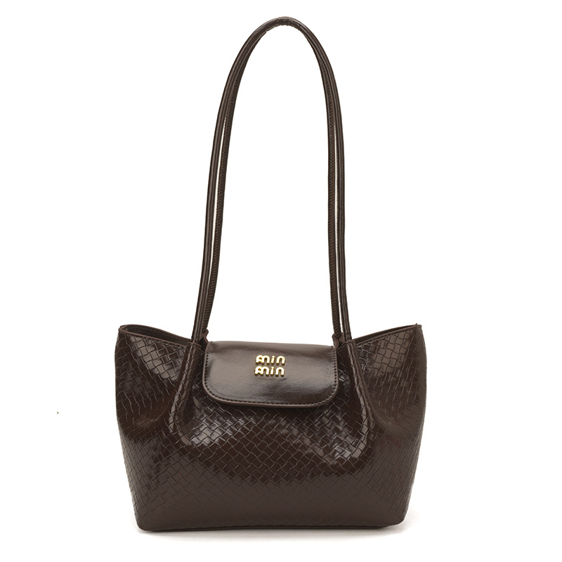 Bolsa de mano de moda francesa tejida para mujeres venta caliente nueva gran capacidad ocio ligero de lujo hombro único brazo bolso image 8