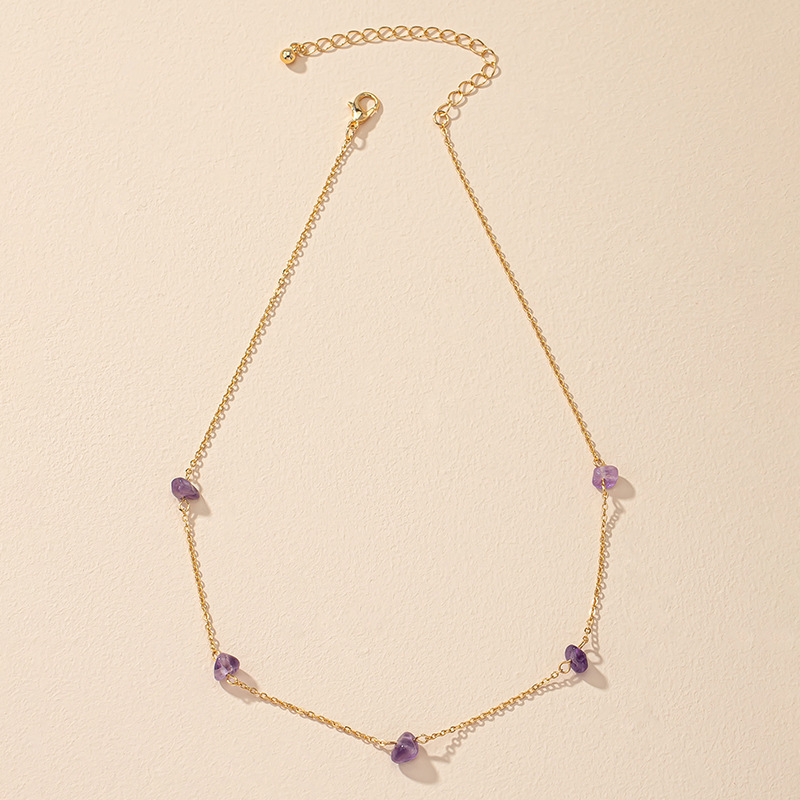 Ethnic style retro stone necklace hip-hop clavicle chain female wholesale