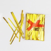 100根金银扎丝 烘焙食品束口 通用彩色扎带 喜糖 雪花酥包装 批发