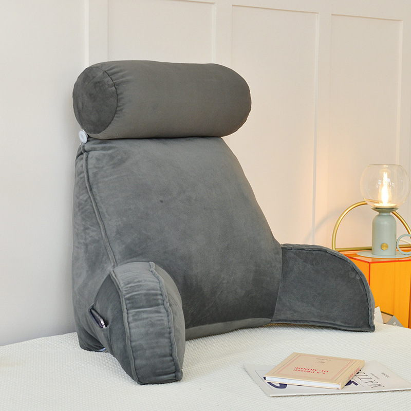 Cross-border E-commerce Pillow Reading Removable and Washable Bedside Cushion with Handrails Soft Bag Office Waist Protection Pillow Backrest