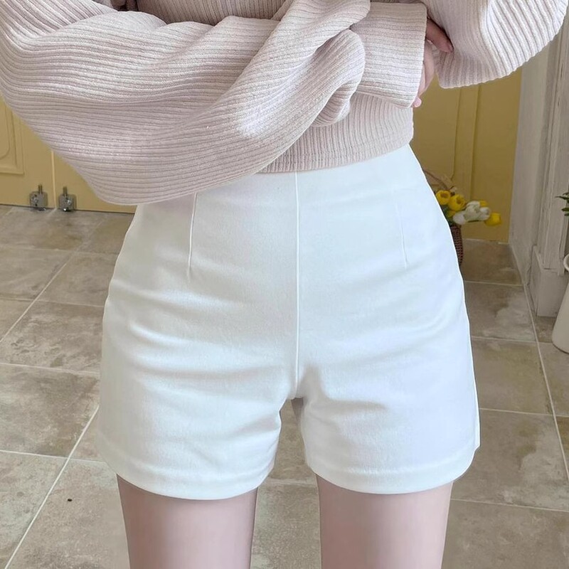 White Shorts for Women to Wear Outside in Summer, Thin Slim-Fitting Leggings, Tight Hot Pants, Slimming High-Waisted Hot Pants for Hot Girls White Shorts for Women to Wear Outside in Summer, Thin Slim-Fitting Leggings, Tight Hot Pants, Slimming High-Waisted Hot Pants for Hot Girls