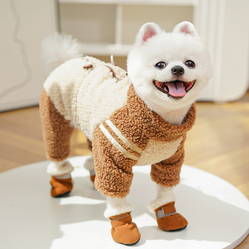 潮牌猫衣服猫咪秋冬加厚四脚绒衣双面绒拉链宠物狗狗无毛猫用品发|undefined