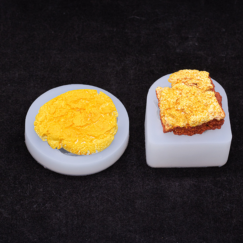 Simulación tridimensional pan tostado galleta pastelería molde de silicona DIY aromaterapia yeso vela molde de jabón hecho a mano